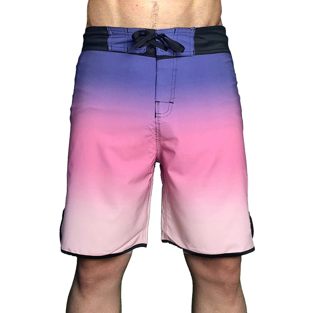 Men‘s Brand BoardShorts 4-Way Elasticity Bermuda Beach Surf Shorts Quick-dry Board Shorts Waterproof Beach Surf Pants Swim Trunk