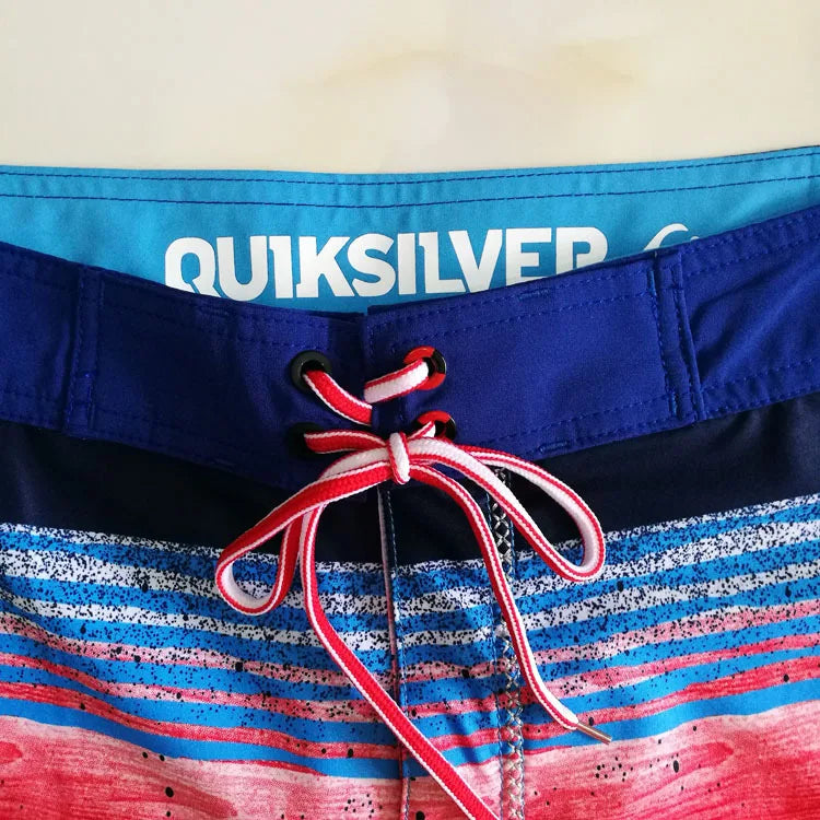 Elastic Quick Drying Fitness Training Muscle Men Beach Shorts Stripe Pattern Competition Surfing Printed Design Men