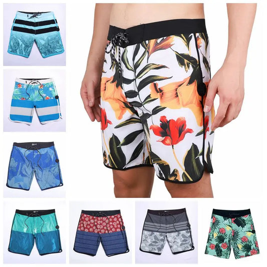 Men Quick Dry BoardShorts Beach Shorts With Label Swimming Pants Stretch Fitness Sports Shorts Waterproof Surf Shorts Homme