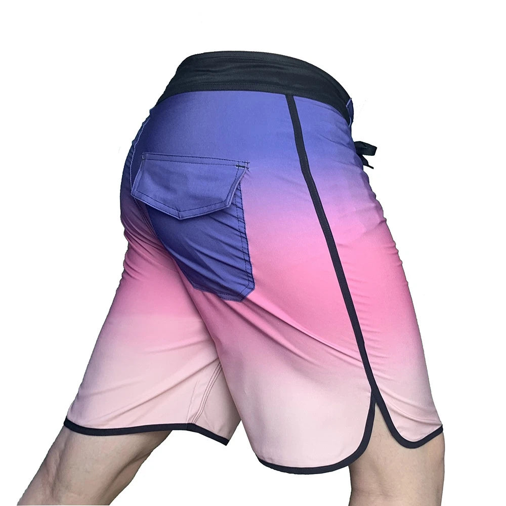 Men‘s Brand BoardShorts 4-Way Elasticity Bermuda Beach Surf Shorts Quick-dry Board Shorts Waterproof Beach Surf Pants Swim Trunk